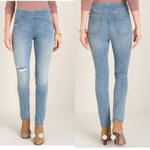 𝅺NEW CHICOS SZ 4 Destructed Pull-On Jeggings
